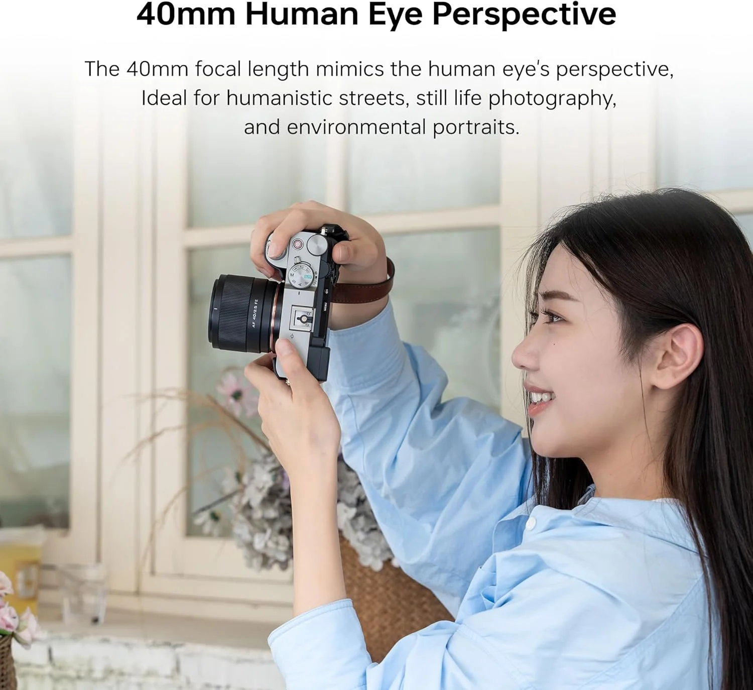 لنز فول فریم ویلتراکس AF 40mm F2.5 برای مانت Sony E، لنز استاندارد موتور فوکوس STM، لنز پرایم جمع و جور برای دوربین سونی a7 a7II a7III a7IV a7R a7RII a7RIII a7RIV a7RV a7S a7SII a7SIII a1 ZV-E1