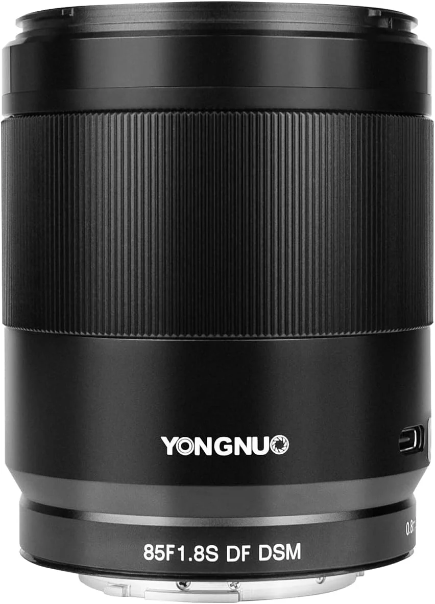 لنز پرایم تله فوتو متوسط یونگنو 85mm F1.8S DF DSM برای مانت Sony E، لنز پرتره فول فریم مشکی