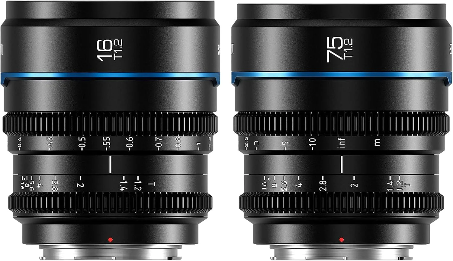 ست لنز سینمایی فوکوس دستی SIRUI Night Walker، 16mm، 75mm، دیافراگم بزرگ T1.2، لنز پرایم فریم S35 برای دوربین های M4/3، برای BMPCC4K، GH5II، GH5S، GH6، Z Cam (MS-2SMB، مانت MFT، مشکی)