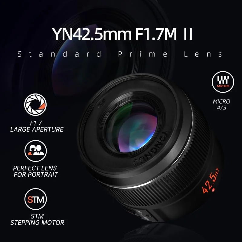 لنز 42.5 YN بدون آینه میکرو چهار سوم لنز 42.5 YN بدون آینه میکرو چهار سوم