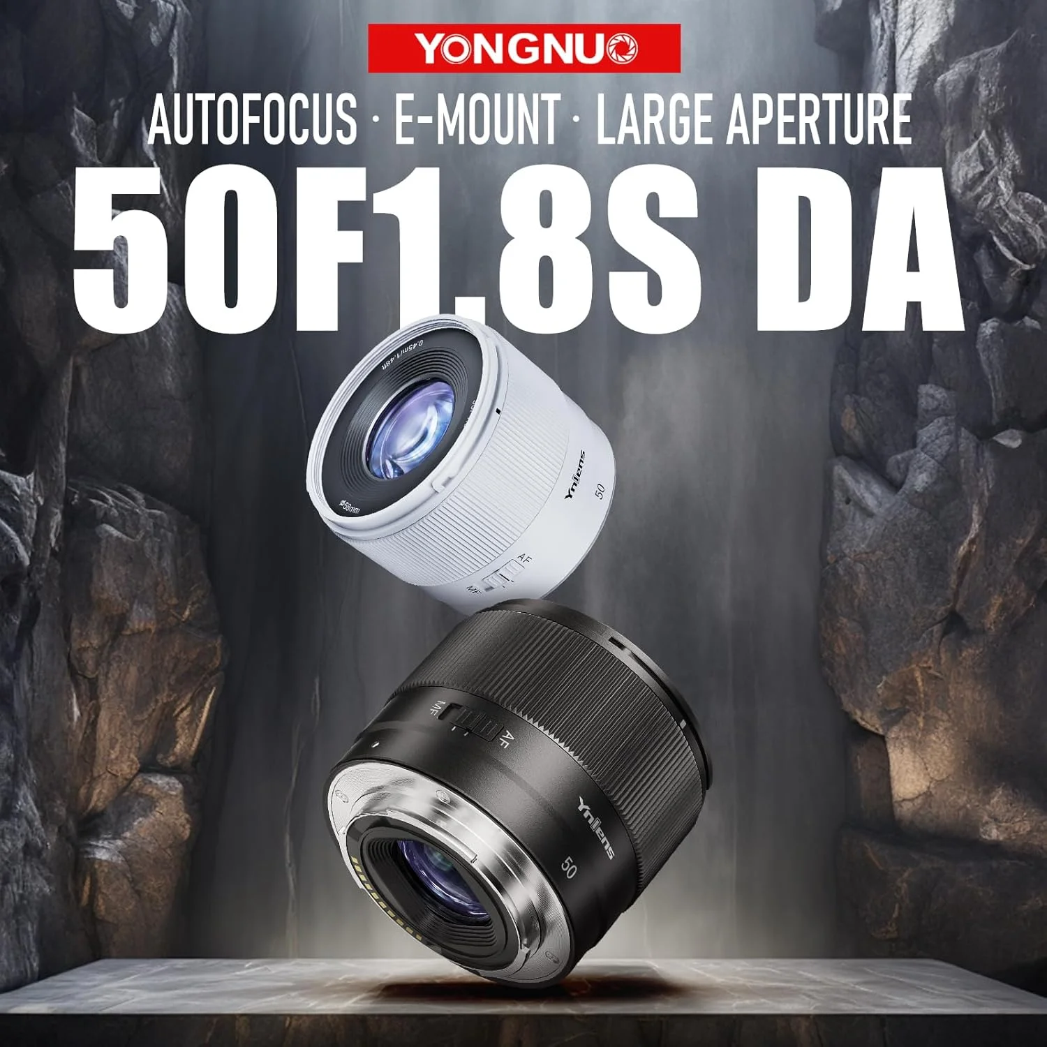 لنز 50 میلیمتری YONGNUO AF F1.8 دهانه E، لنز با دیافراگم باز با فریم APS-C سازگار با دوربینهای بدون آینه سونی لنز 50 میلیمتری YONGNUO AF F1.8 دهانه E، لنز با دیافراگم باز با فریم APS-C سازگار با دوربینهای بدون آینه سونی