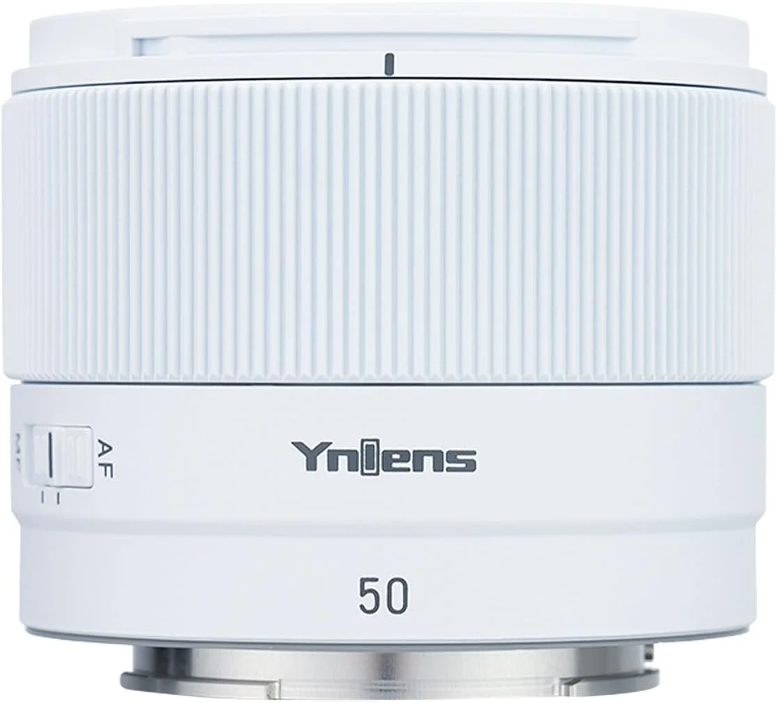 لنز فوکوس خودکار YONGNUO 50F1.8S DA برای دوربین های Sony E-Mount APS-C، دیافراگم بزرگ F1.8، بدنه فلزی سبک وزن، سازگار با A6100/A6400/A6600/ZV-E10/A5100/A6000/A6300/A6500 (سفید)