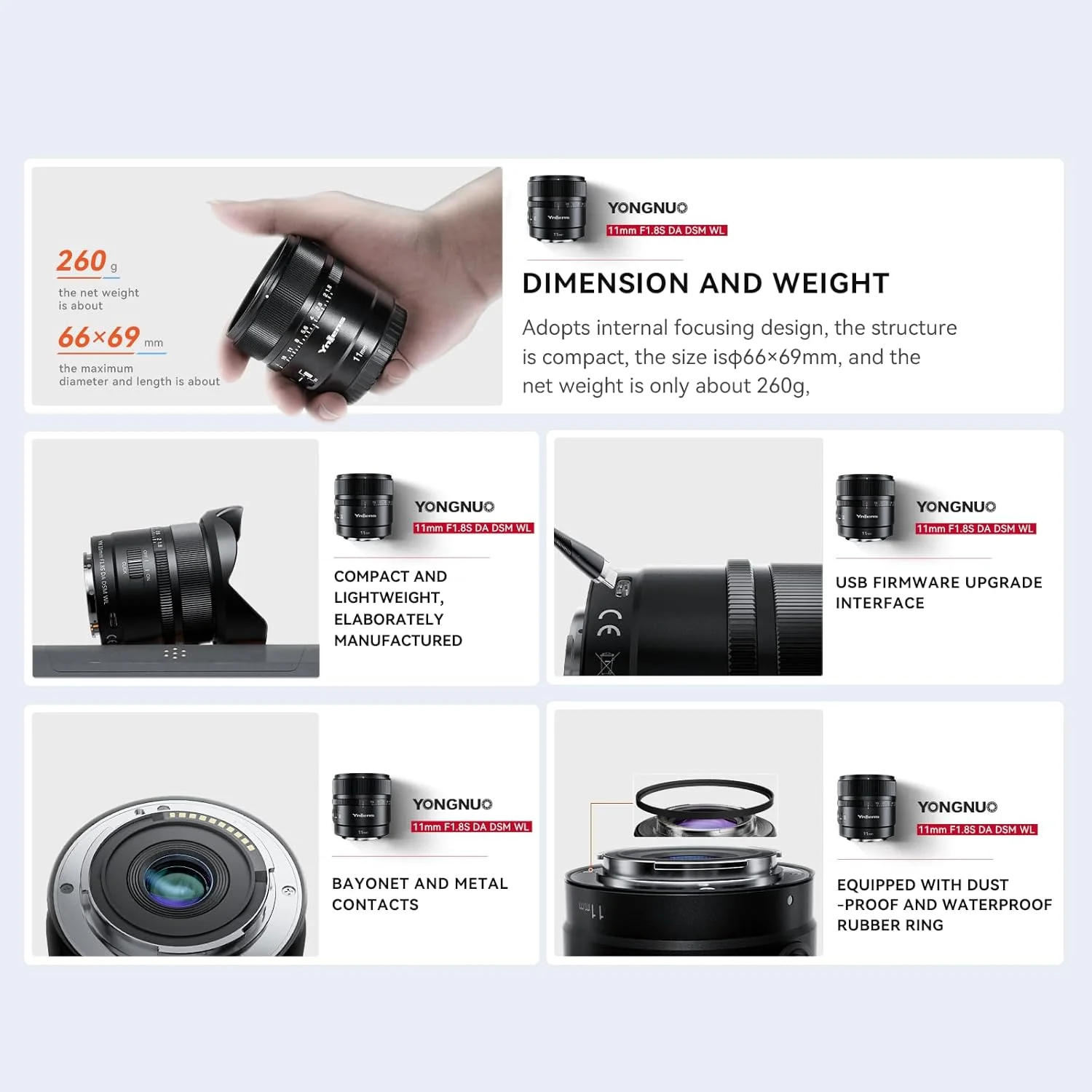 لنز پرایم واید انگل ثابت یونگنو YN11MM F1.8S DA DSM WL برای سونی، لنز APS-C با دیافراگم بزرگ و فوکوس خودکار برای دوربین های بدون آینه با مانت سونی E لنز پرایم واید انگل ثابت یونگنو YN11MM F1.8S DA DSM WL برای سونی، لنز APS-C با دیافراگم بزرگ و فوکوس خودکار برای دوربین های بدون آینه با مانت سونی E