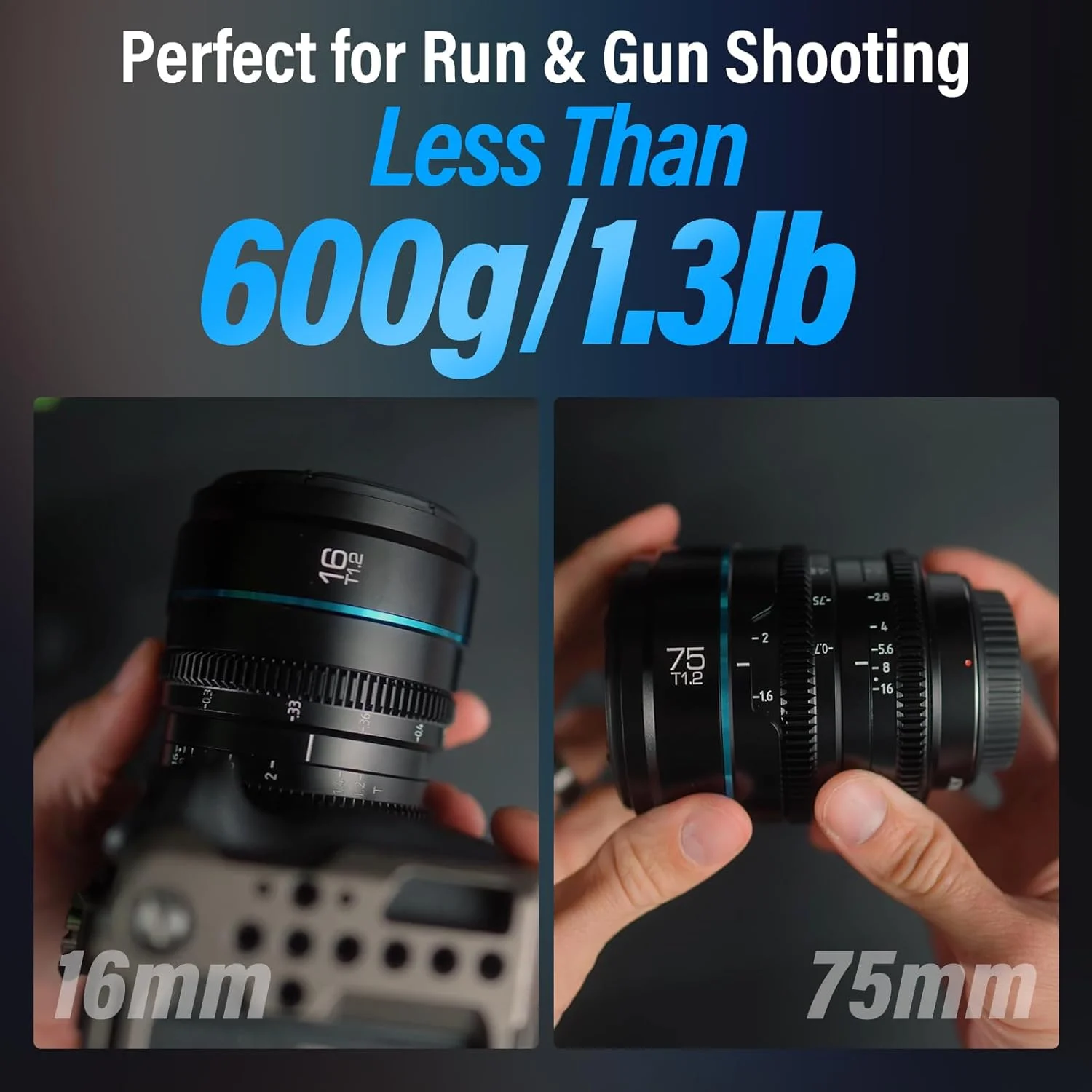 ست لنز سینمایی فوکوس دستی SIRUI Night Walker، 16mm، 75mm، دیافراگم بزرگ T1.2، لنز پرایم فریم S35 برای دوربین های M4/3، برای BMPCC4K، GH5II، GH5S، GH6، Z Cam (MS-2SMB، مانت MFT، مشکی) ست لنز سینمایی فوکوس دستی SIRUI Night Walker، 16mm، 75mm، دیافراگم بزرگ T1.2، لنز پرایم فریم S35 برای دوربین های M4/3، برای BMPCC4K، GH5II، GH5S، GH6، Z Cam (MS-2SMB، مانت MFT، مشکی)