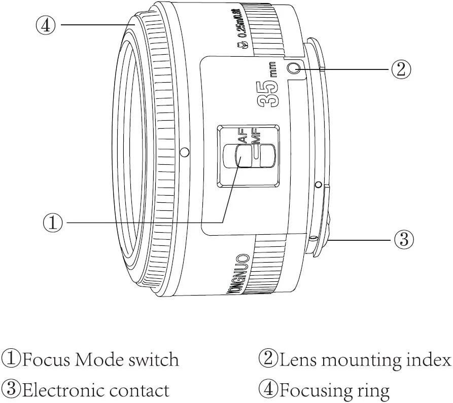 لنز واید انگل یونگنو YN35mm F2 با دهانه EF برای دوربین های کانن EOS - مشکی