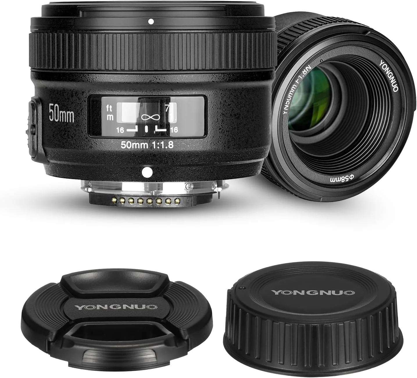 لنز استاندارد و پرایم یونگنو YN50mm F1.8N برای دوربین های نیکون 50mm f/1.8 AF/MF فول فریم SLR با مانت F