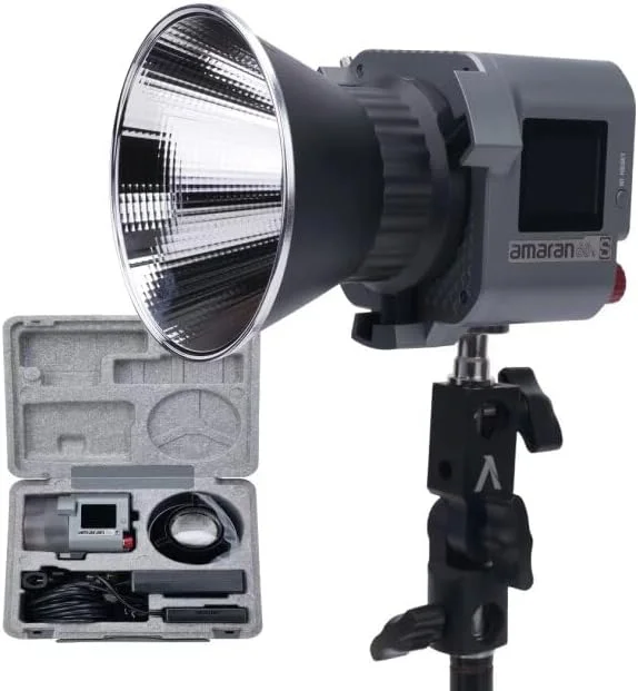 نور ویدئویی ال ای دی Aputure Amaran COB 60X S، 60 وات، دو رنگ 2700-6500k، مانت بوئنز، نورپردازی LED نقطه ای برای عکاسی، فیلمبرداری و تولید محتوا