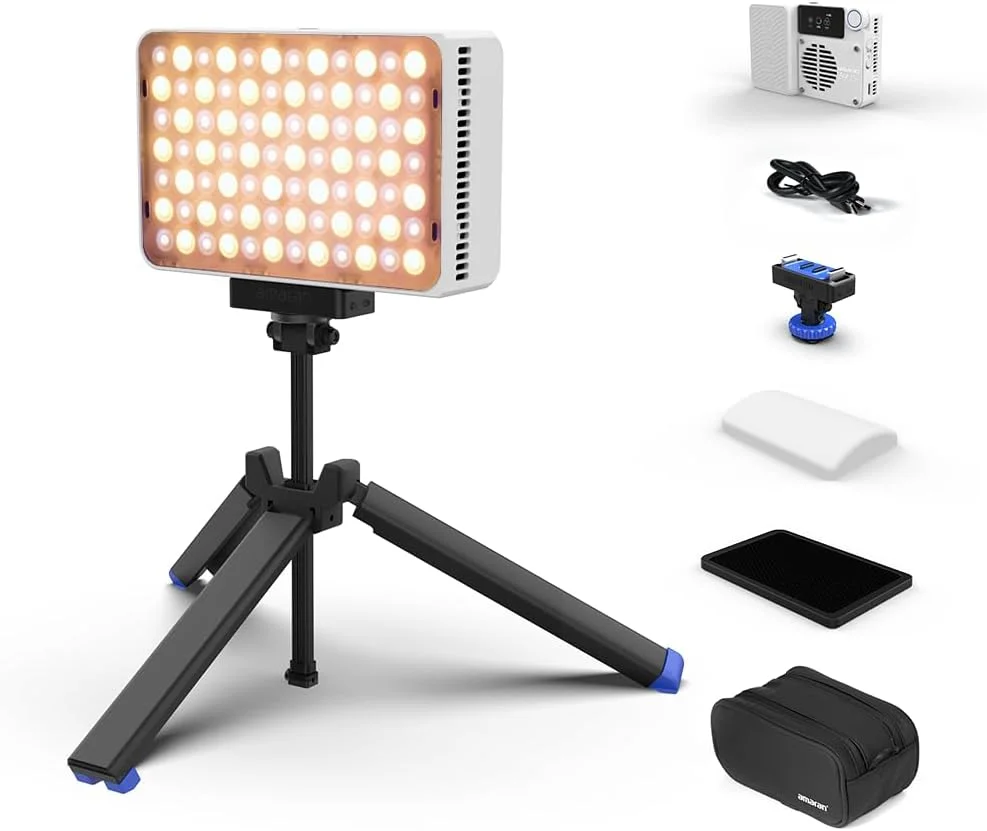 نور LED دو رنگ Aputure Amaran Ace 25x - کیت ها، نور ویدیویی 32 واتی روی دوربین، 2700K-6500K، 6320 لوکس @ 0.5 متر، شارژ سریع USB-C، پایه مغناطیسی، 9 جلوه نورپردازی، کنترل برنامه بی سیم amaran - سفید
