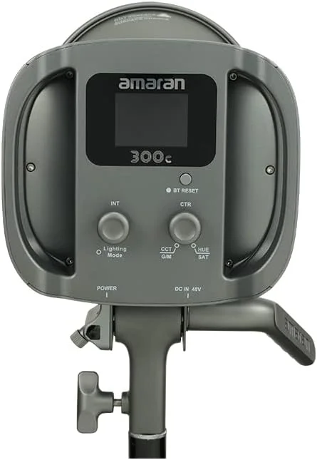 نور ویدئویی LED رنگی Aputure Amaran 300C RGBWW HSI با توان 300 وات، دمای رنگی CCT از 2500K تا 7500K، مانت بوئنز، منبع تغذیه AC، کنترل از طریق اپلیکیشن برای عکاسی و فیلمسازی