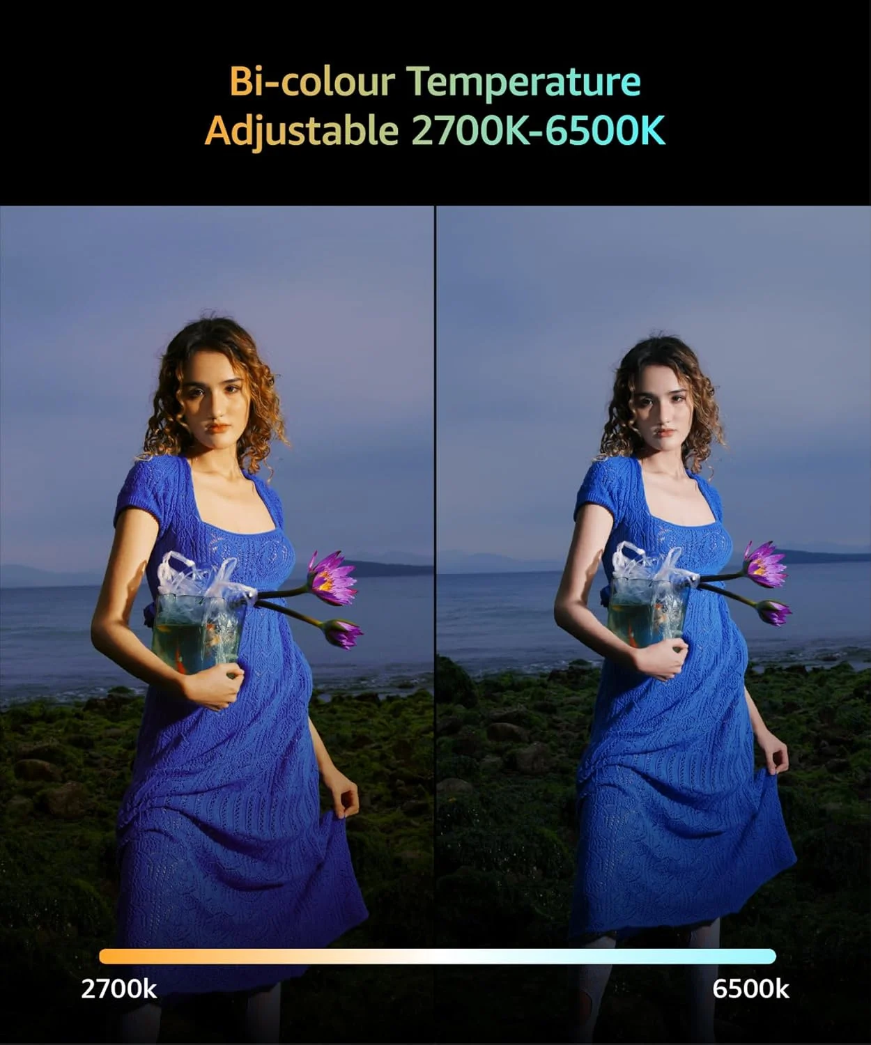 نور LED دو رنگ Aputure Amaran Ace 25x - کیت ها، نور ویدیویی 32 واتی روی دوربین، 2700K-6500K، 6320 لوکس @ 0.5 متر، شارژ سریع USB-C، پایه مغناطیسی، 9 جلوه نورپردازی، کنترل برنامه بی سیم amaran - سفید