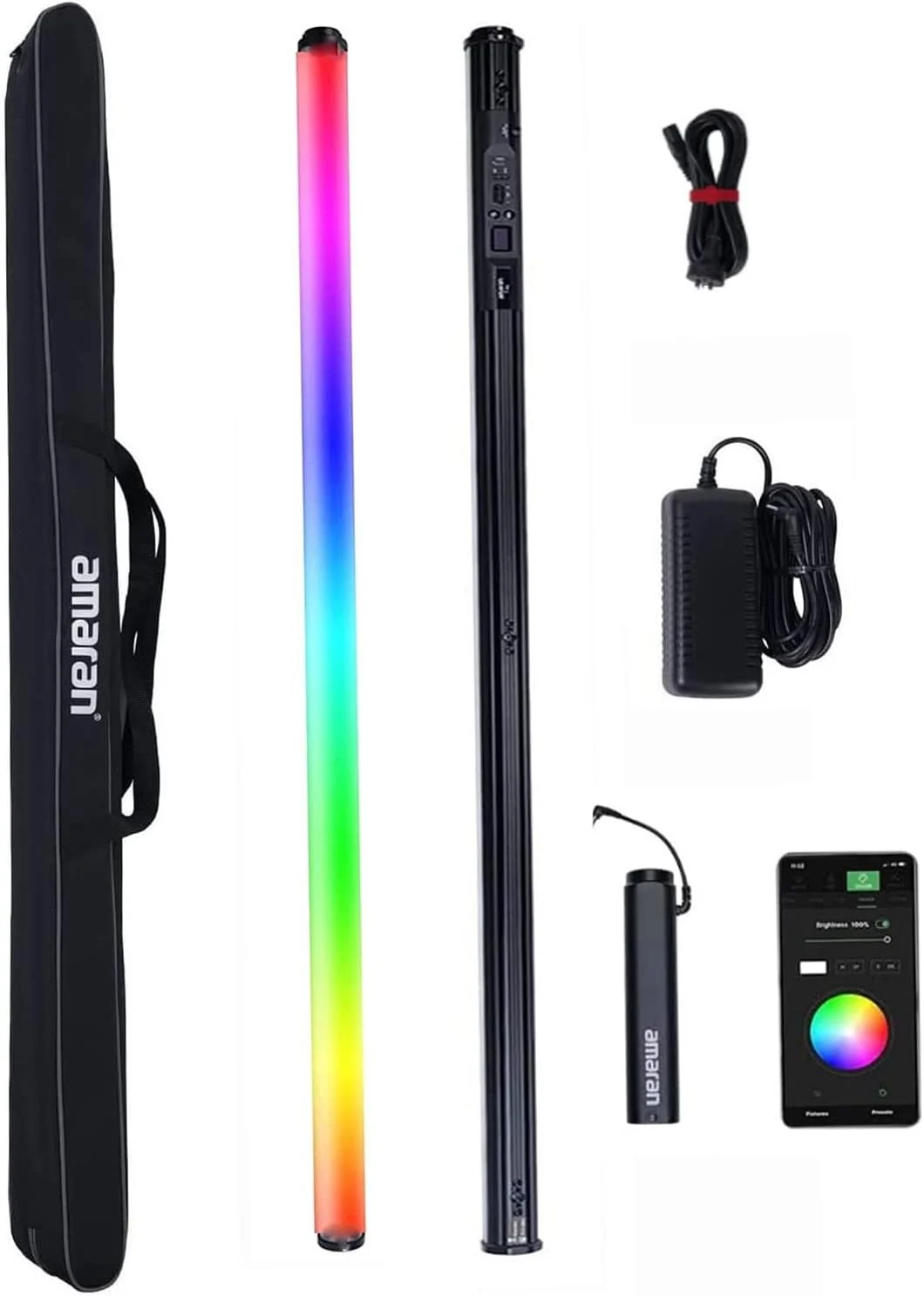 نور تیوب LED رنگی Aputure Amaran T4C RGBWW، 40 وات 2500K-7500K با قابلیت تنظیم دستی و پشتیبانی از کنترل APP و DMX (120 سانتی متر)