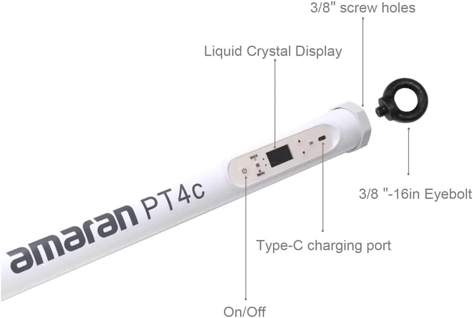 نور تیوب پیکسلی Aputure Amaran PT4c، تیوب LED با 16 پیکسل RGBWW، توان 32 وات (120 سانتی متر)