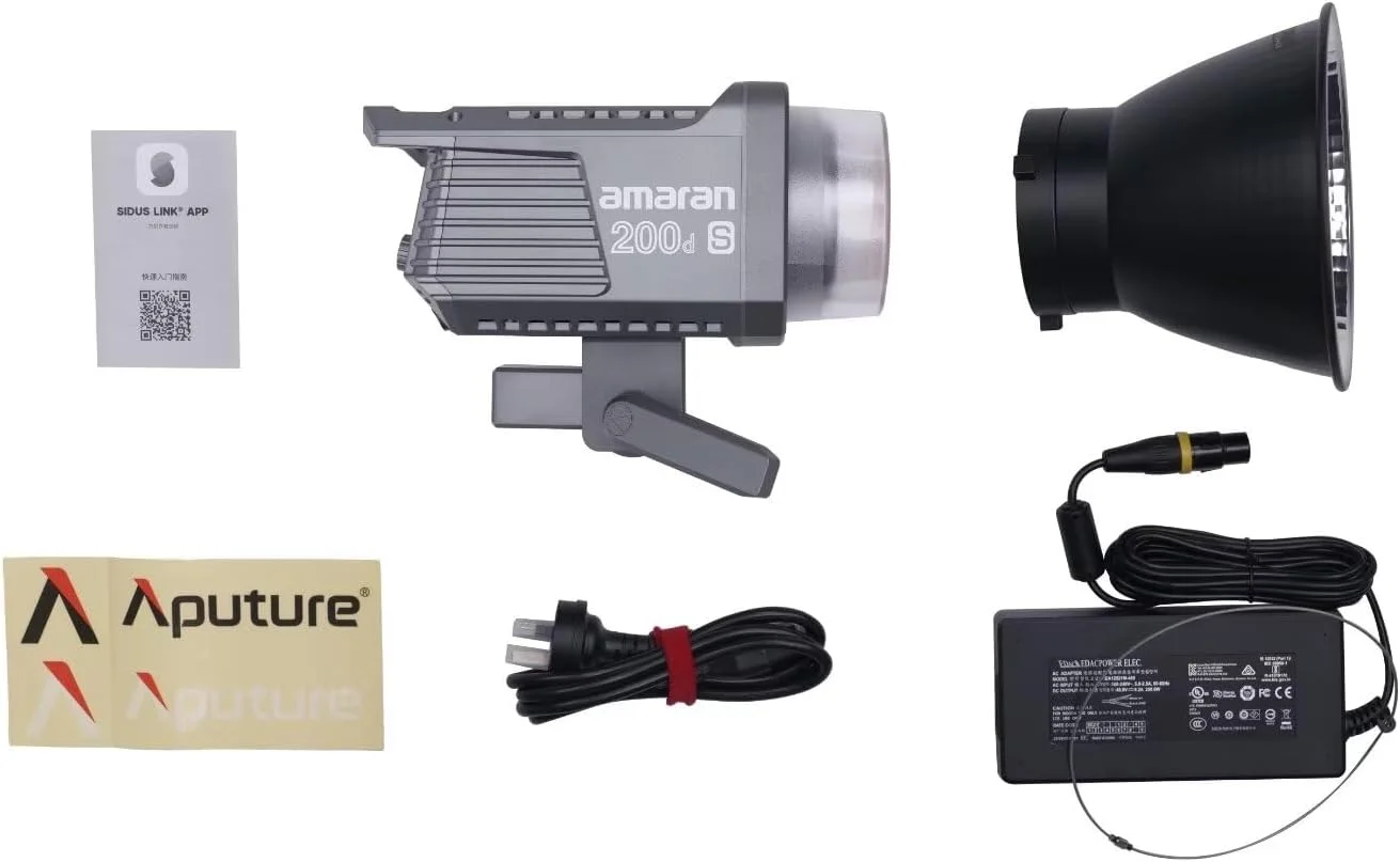 نور ویدئویی ال ای دی Aputure Amaran 200d S، نور یکپارچه ال ای دی 200 واتی با نور روز 5600K و مانت بوئنز، کیت نورپردازی عکاسی ال ای دی با کنترل از طریق اپلیکیشن برای عکاسی، فیلمسازی، مصاحبه ها و پخش زنده