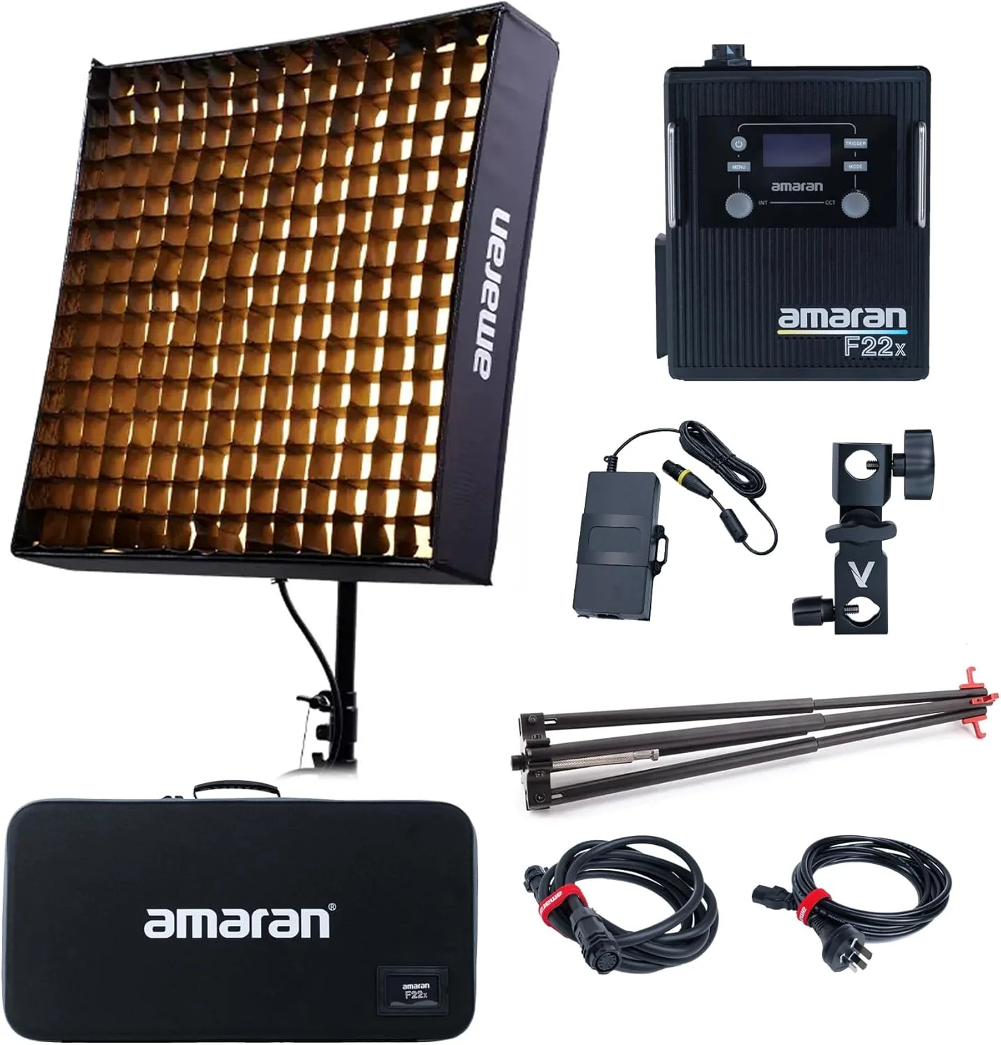 نورپردازی مداوم LED استودیویی انعطاف پذیر Aputure Amaran F22x 200W، 2500k-7500k، پشتیبانی از کنترل برنامه، DMX، دارای 9 جلوه نورپردازی داخلی