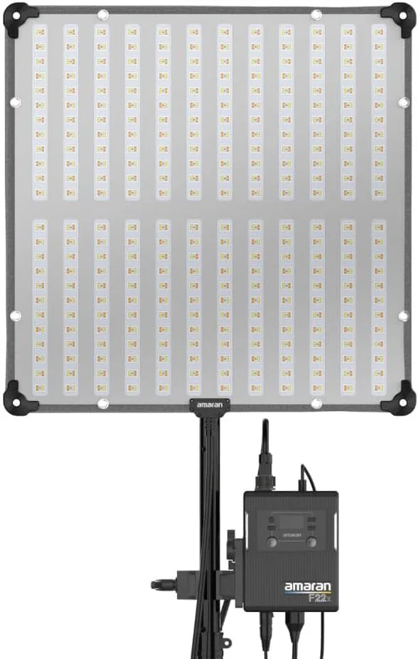 نور ویدئویی ال ای دی منعطف Aputure Amaran F22X دو رنگ 2500K~7500K، 200 وات، 9 جلوه نورپردازی به همراه سافت باکس لانه زنبوری، پشتیبانی از کنترل برنامه