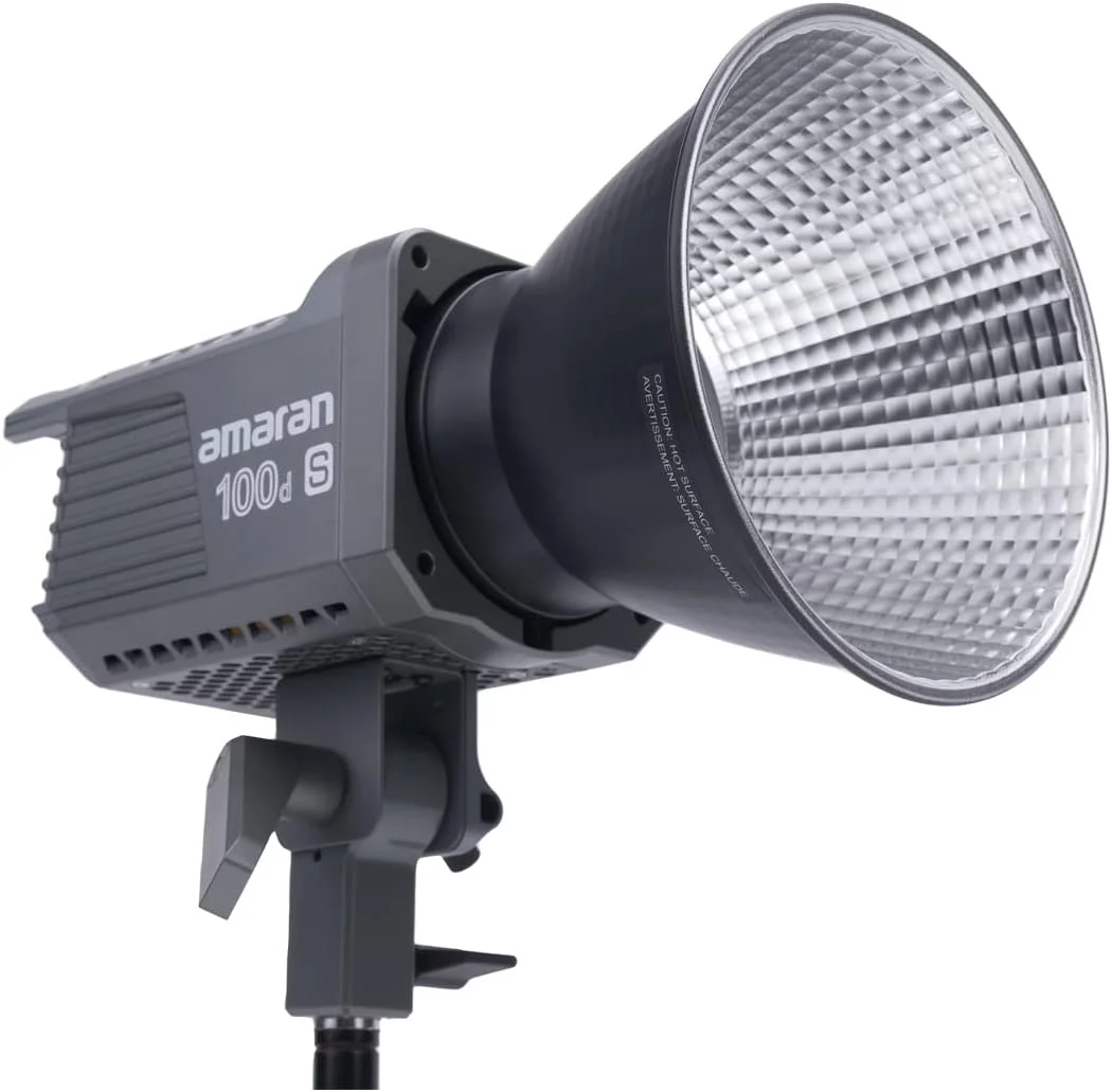 نور استودیویی LED روز Aputure amaran 100dS، 34600 لوکس در 1 متر، کنترل برنامه بلوتوث، 8 جلوه نورپردازی از پیش برنامه ریزی شده، منبع تغذیه DC/AC، نور عکاسی (amaran 100dS)