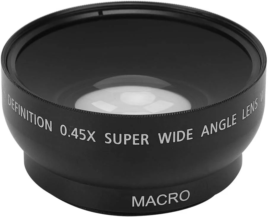 لنز ماکرو زاویه باز 49 میلی‌متری 0.45X، لنز ماکرو شیشه ای اپتیکال دوربین با زاویه باز 49 میلی‌متری 0.45X از جنس آلیاژ آلومینیوم، برای تمام لنزهای دوربین با قطر 49 میلی‌متر