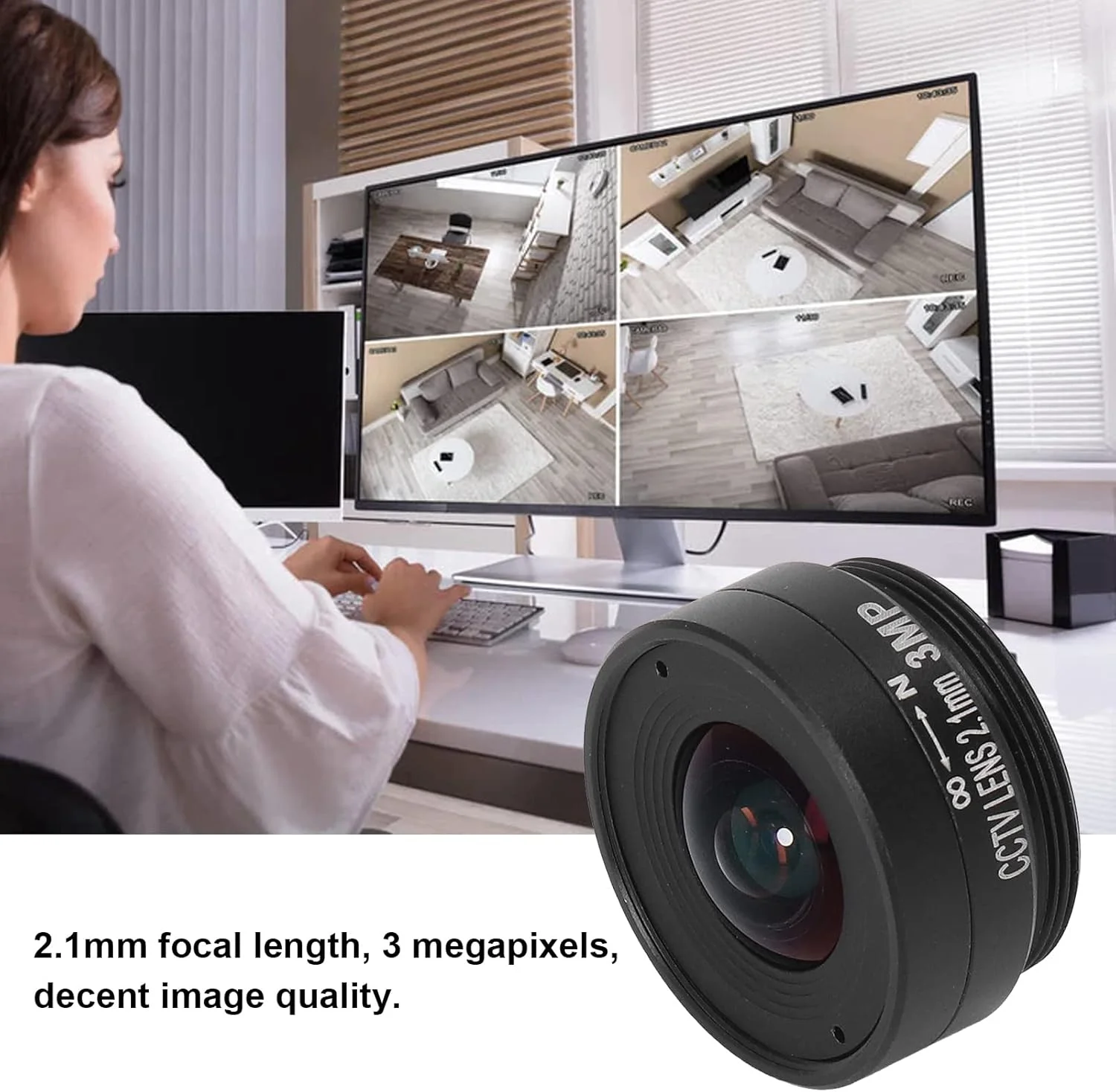 لنز دوربین مداربسته 2.1 میلیمتری 3 مگاپیکسلی CS Mount با زاویه دید گسترده، آلیاژ آلومینیوم برای دوربینهای امنیتی خانگی لنز دوربین مداربسته 2.1 میلیمتری 3 مگاپیکسلی CS Mount با زاویه دید گسترده، آلیاژ آلومینیوم برای دوربینهای امنیتی خانگی