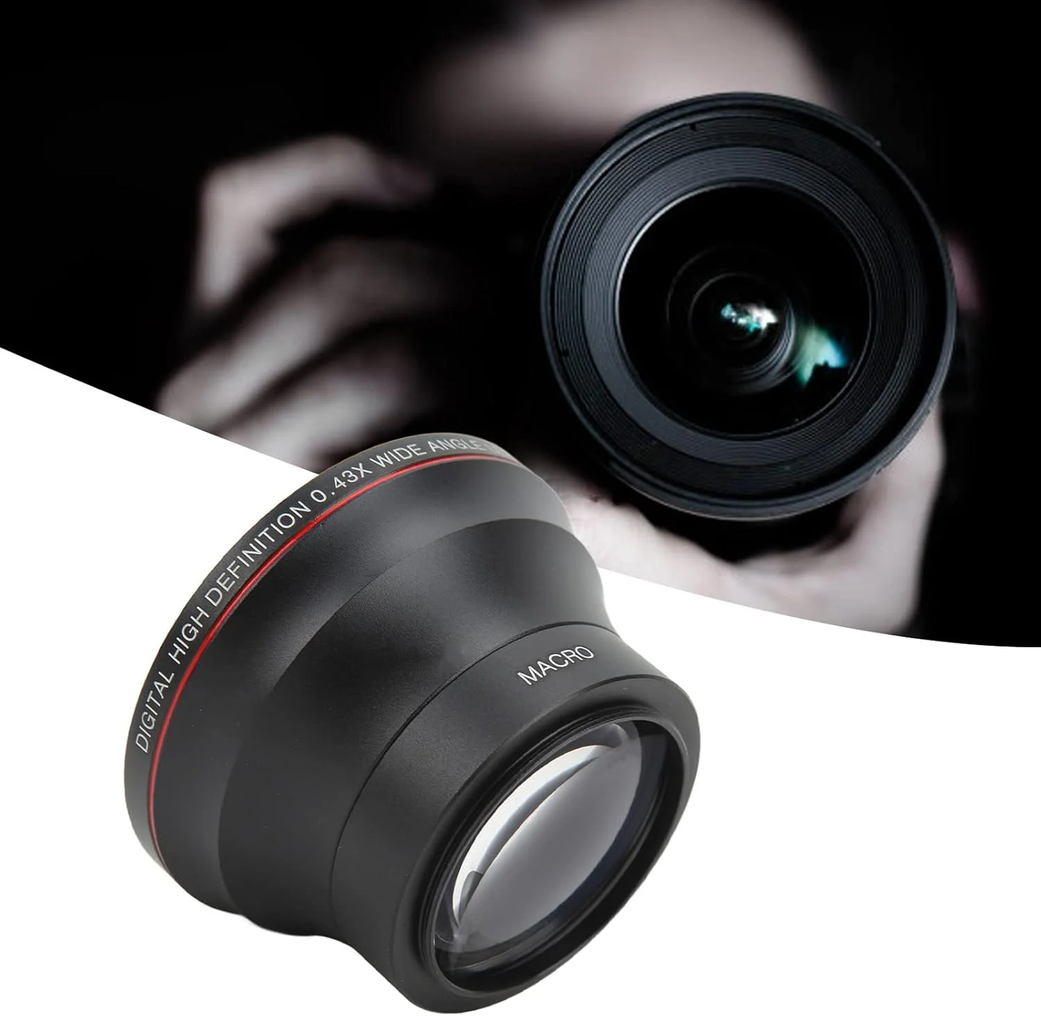 لنز زاویه باز 52 میلیمتری 0.43X آلیاژ آلومینیوم با لنز ماکرو برای عکاسی منظره لنز زاویه باز 52 میلیمتری 0.43X آلیاژ آلومینیوم با لنز ماکرو برای عکاسی منظره