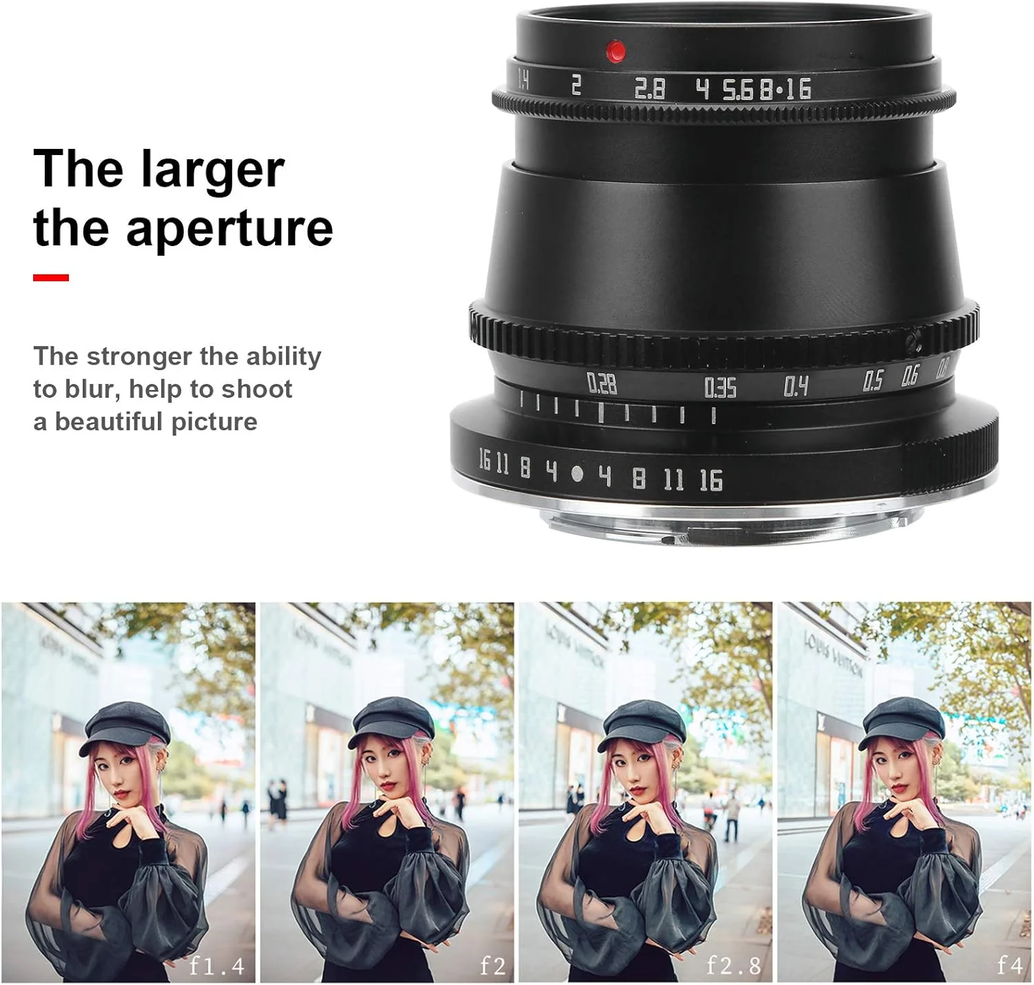 لنز پرتره 35 میلیمتری F1.4، لنز دوربین با دیافراگم بزرگ APSC - زاویه دید باز 45 درجه - برای Canon M3/M5/M6/M6 II/M10 با مانت EOSM لنز پرتره 35 میلیمتری F1.4، لنز دوربین با دیافراگم بزرگ APSC - زاویه دید باز 45 درجه - برای Canon M3/M5/M6/M6 II/M10 با مانت EOSM