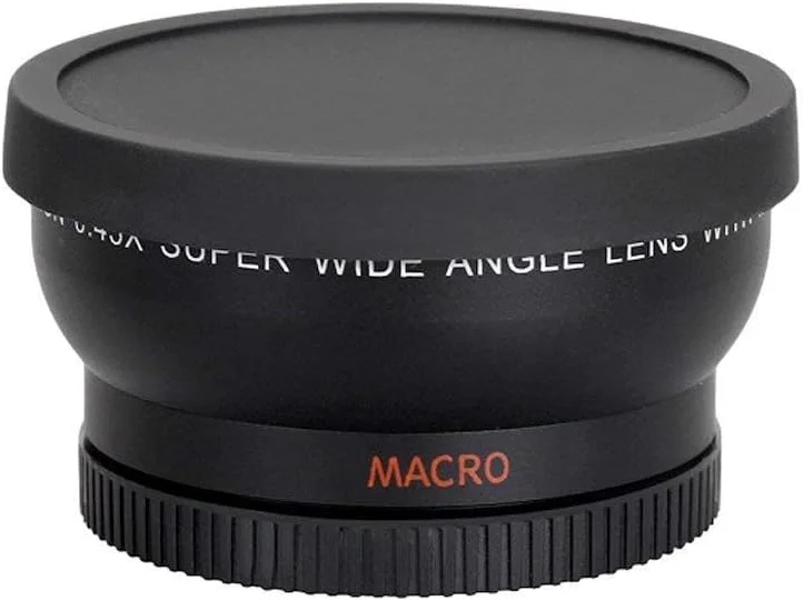 لنز مبدل واید انگل 58 میلی‌متری 0.45x با قابلیت ماکرو - مناسب برای مدل‌های Rebel T6s, T6i, SL1, T5, T5i, T4i, T3, T3i, T1i, T2i, XSI, XS, 70D, 60D, 60Da, 7D, 5D, 1D