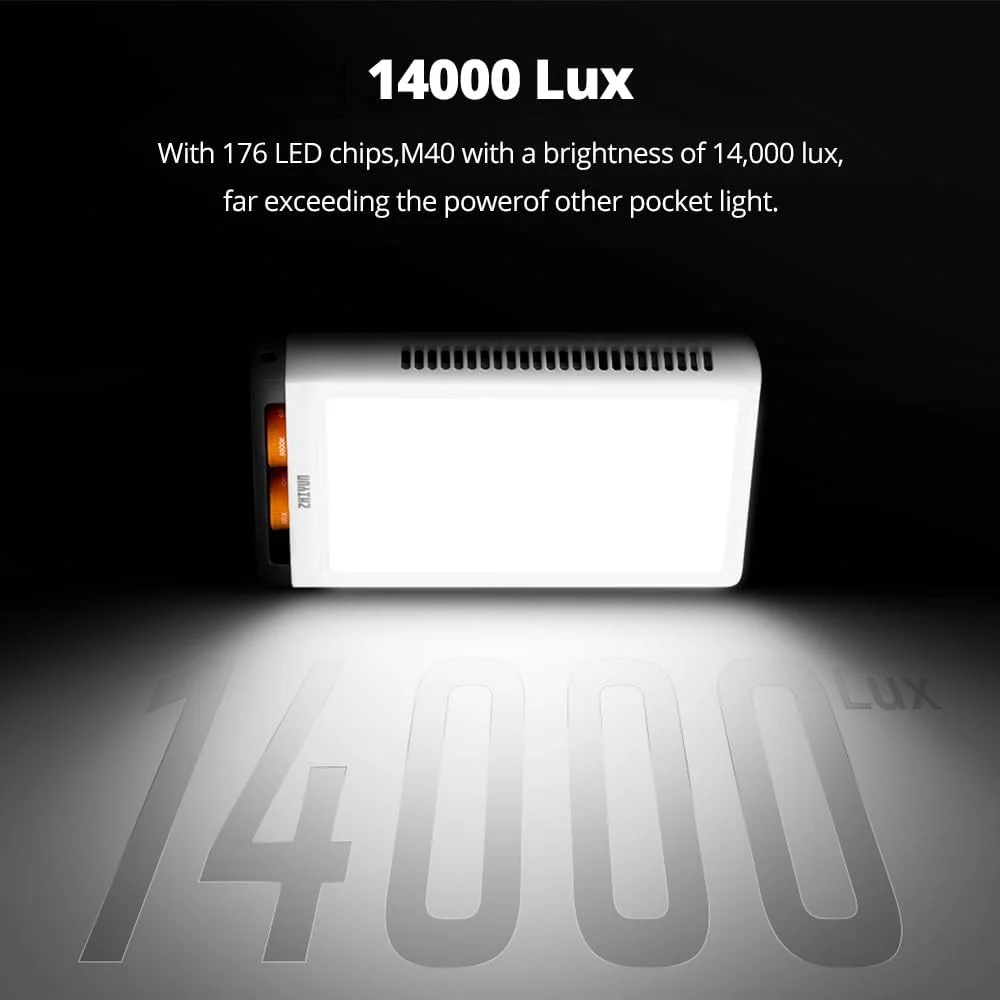 نور ویدئویی ZHIYUN FIVERAY M40، نور دوربین قابل حمل 40 وات / 14000 لوکس، 2700-6200K، نورپردازی LED پانل DSLR 320 گرمی نور ویدئویی ZHIYUN FIVERAY M40، نور دوربین قابل حمل 40 وات / 14000 لوکس، 2700-6200K، نورپردازی LED پانل DSLR 320 گرمی