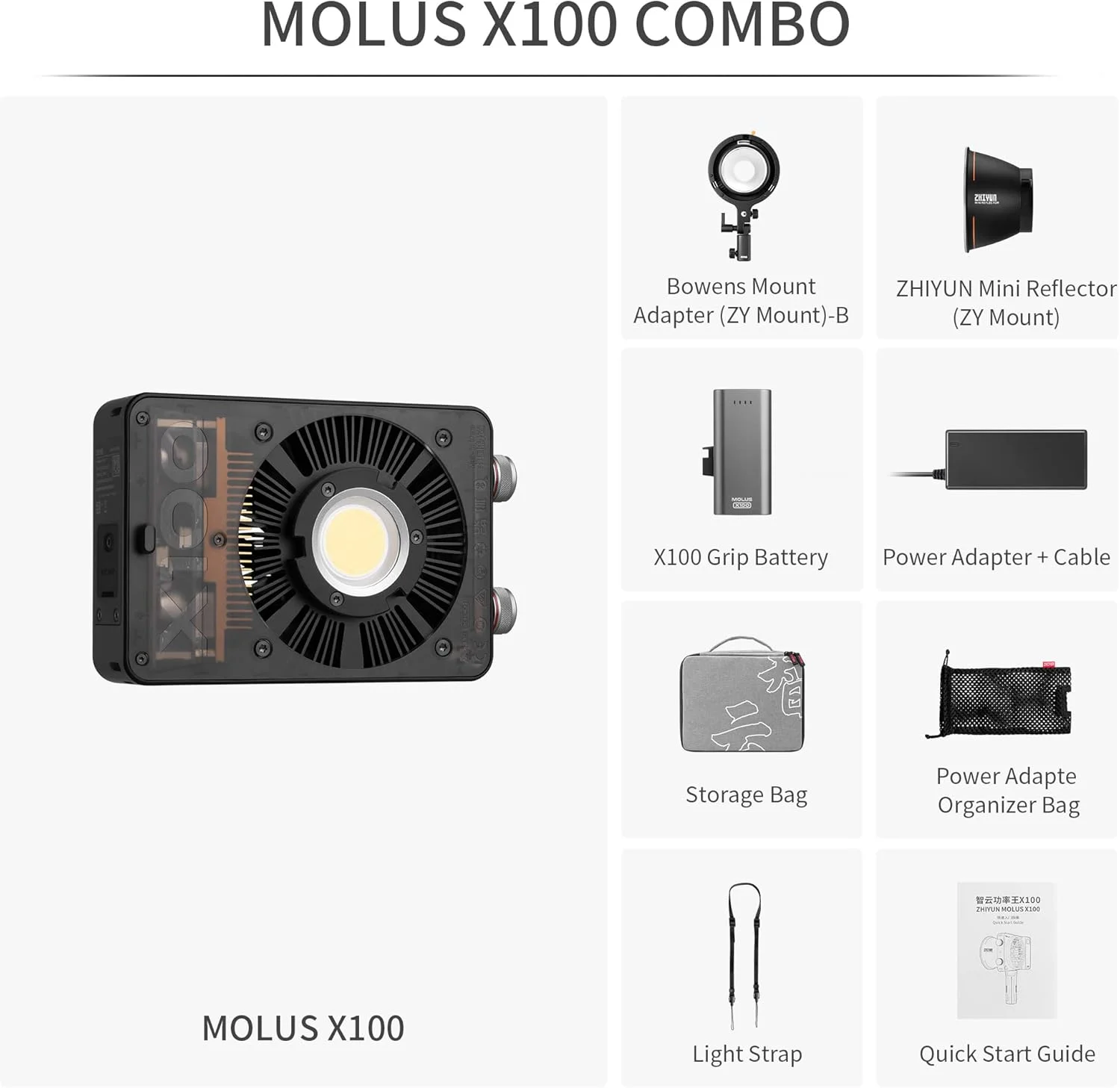 نور ویدیویی دو رنگ 100 واتی ZHIYUN MOLUS X100 (نسخه ارتقا یافته V2) نورپردازی حرفه ای عکاسی نور خروجی مداوم قابل حمل 2700K~6500K CRI≥95 TLCI≥97 برای تولیدکنندگان محتوای یوتیوب و عکاسان نور ویدیویی دو رنگ 100 واتی ZHIYUN MOLUS X100 (نسخه ارتقا یافته V2) نورپردازی حرفه ای عکاسی نور خروجی مداوم قابل حمل 2700K~6500K CRI≥95 TLCI≥97 برای تولیدکنندگان محتوای یوتیوب و عکاسان