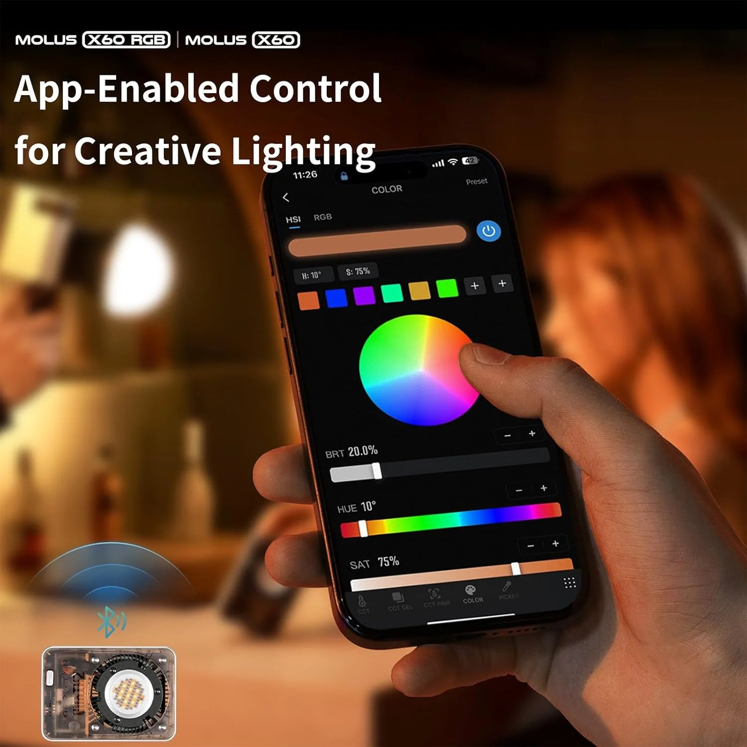 نور ویدئویی دو رنگ Zhiyun Molus X60 Combo 60W COB با خروجی مداوم 2700K~6500K و کنترل اپلیکیشن به همراه گریپ باتری برای عکاسی استودیویی، ویدئویی و پرتره نور ویدئویی دو رنگ Zhiyun Molus X60 Combo 60W COB با خروجی مداوم 2700K~6500K و کنترل اپلیکیشن به همراه گریپ باتری برای عکاسی استودیویی، ویدئویی و پرتره