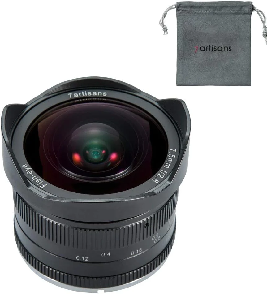 لنز فیش آی زاویه باز ثابت 7.5 میلی متری F2.8 APS-C هفت آرتیسان برای دوربین های بدون آینه کامپکت کانن با مانت Canon EF-M مدل های M1 M2 M3 M5 M6 M10 - مشکی