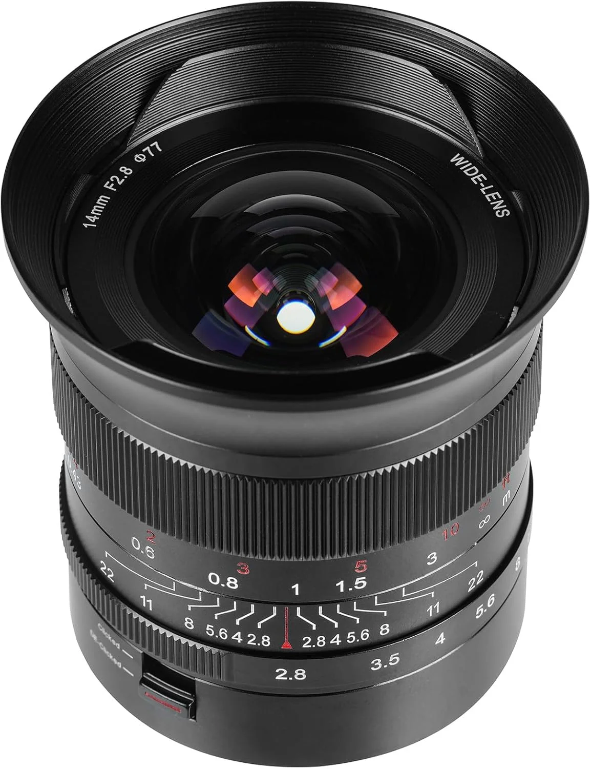 لنز دوربین 7artisans 14mm F2.8 فول فریم با زاویه دید فوق العاده باز و بدون اعوجاج چشم ماهی برای دوربین های بدون آینه سونی با مانت E