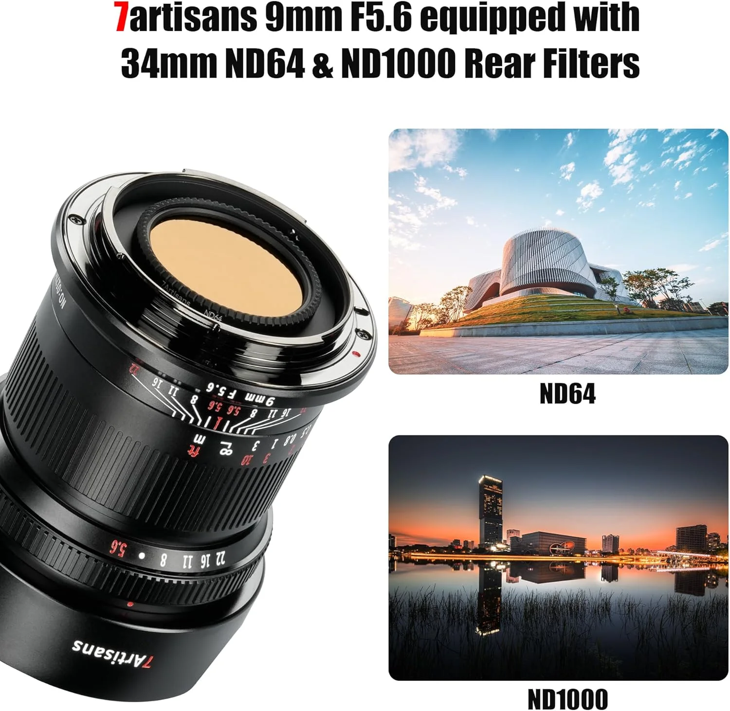 لنز 9mm F5.6 فول فریم 132 درجه واید-انگل 7artisans با کمترین میزان اعوجاج و حداقل فاصله فوکوس 0.2 متر، سازگار با سری Sony A7 A7R A75 A7SII (فیلترهای پشتی 34mm ND64 و ND1000) لنز 9mm F5.6 فول فریم 132 درجه واید-انگل 7artisans با کمترین میزان اعوجاج و حداقل فاصله فوکوس 0.2 متر، سازگار با سری Sony A7 A7R A75 A7SII (فیلترهای پشتی 34mm ND64 و ND1000)