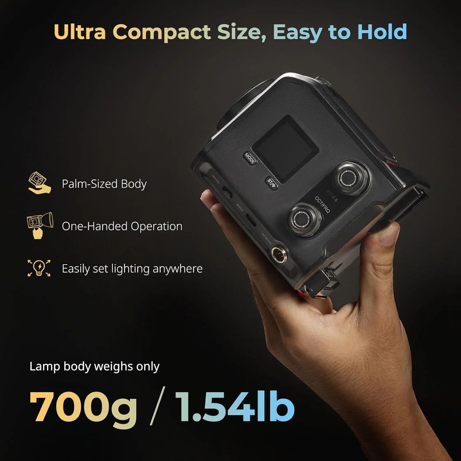 نور ویدئویی COB مدل SmallRig RC 100B، 100 وات، دو رنگ 2700K-6500K، شارژ سریع Type-C PD، دارای صفحه باتری داخلی، با کنترل از طریق اپلیکیشن برای عکاسی، استودیوی عکس، نسخه استاندارد (بدون باتری) 4893 نور ویدئویی COB مدل SmallRig RC 100B، 100 وات، دو رنگ 2700K-6500K، شارژ سریع Type-C PD، دارای صفحه باتری داخلی، با کنترل از طریق اپلیکیشن برای عکاسی، استودیوی عکس، نسخه استاندارد (بدون باتری) 4893