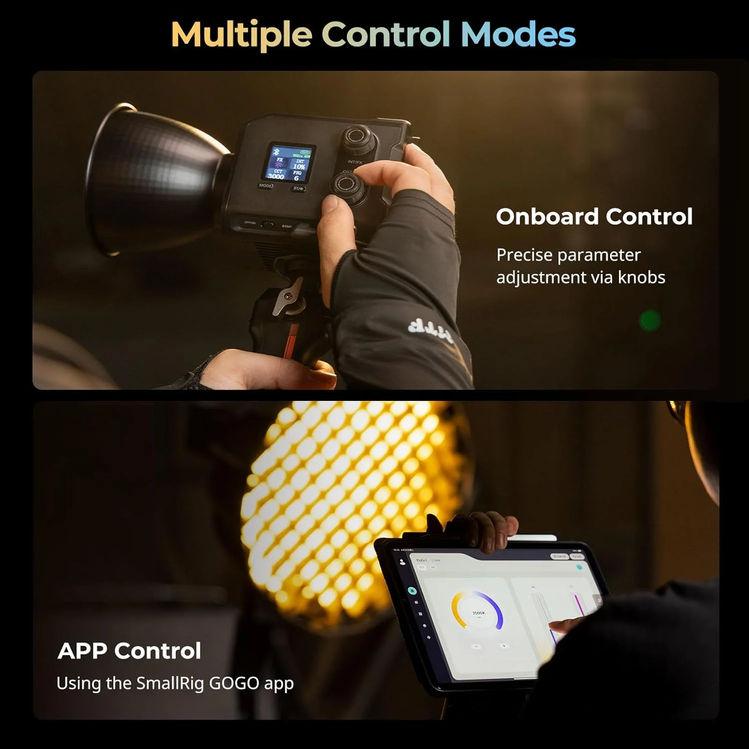 نور ویدئویی COB مدل SmallRig RC 100B، 100 وات، دو رنگ 2700K-6500K، شارژ سریع Type-C PD، دارای صفحه باتری داخلی، با کنترل از طریق اپلیکیشن برای عکاسی، استودیوی عکس، نسخه استاندارد (بدون باتری) 4893 نور ویدئویی COB مدل SmallRig RC 100B، 100 وات، دو رنگ 2700K-6500K، شارژ سریع Type-C PD، دارای صفحه باتری داخلی، با کنترل از طریق اپلیکیشن برای عکاسی، استودیوی عکس، نسخه استاندارد (بدون باتری) 4893