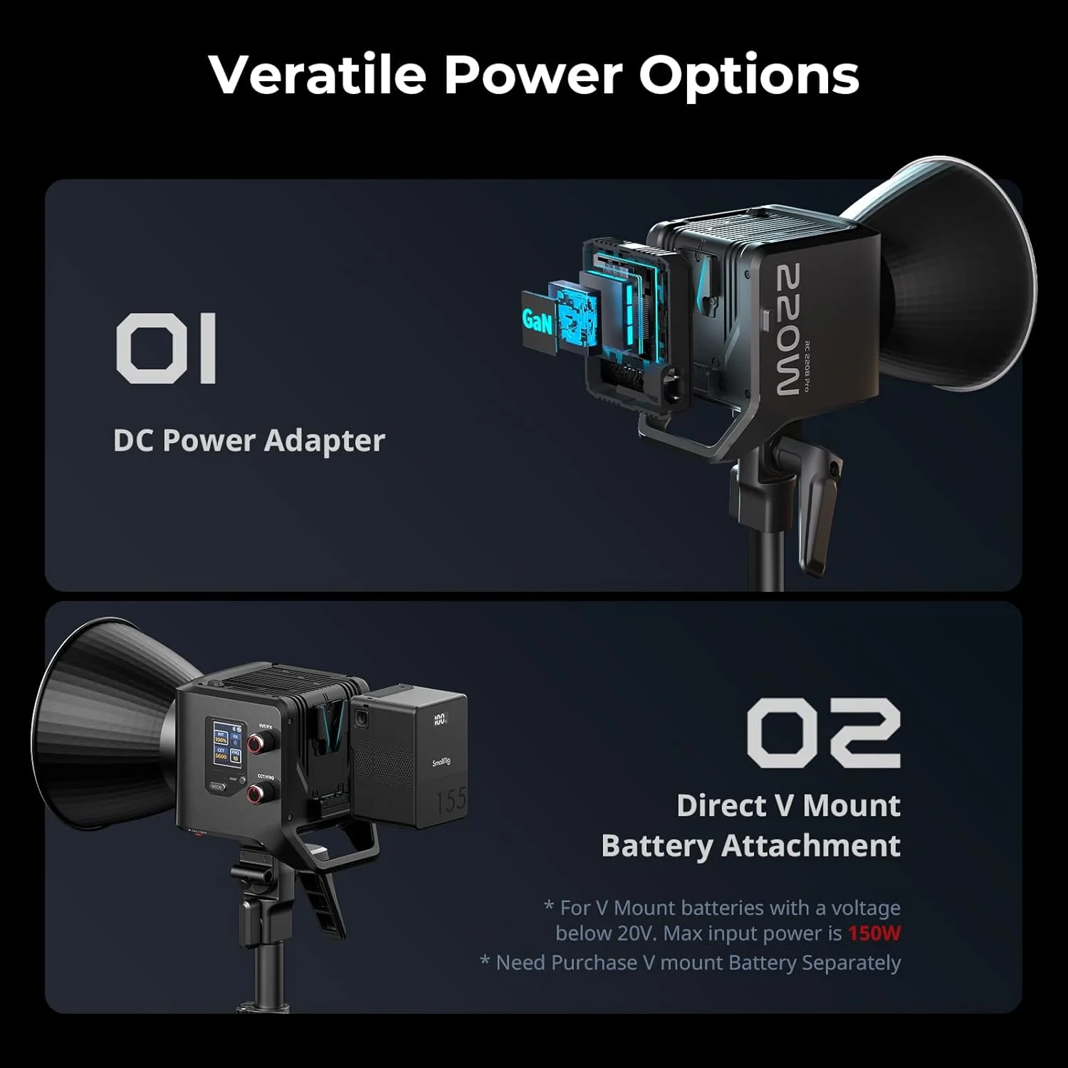 نور ویدئویی 220 وات COB مدل SMALLRIG RC 220D Pro، 4627