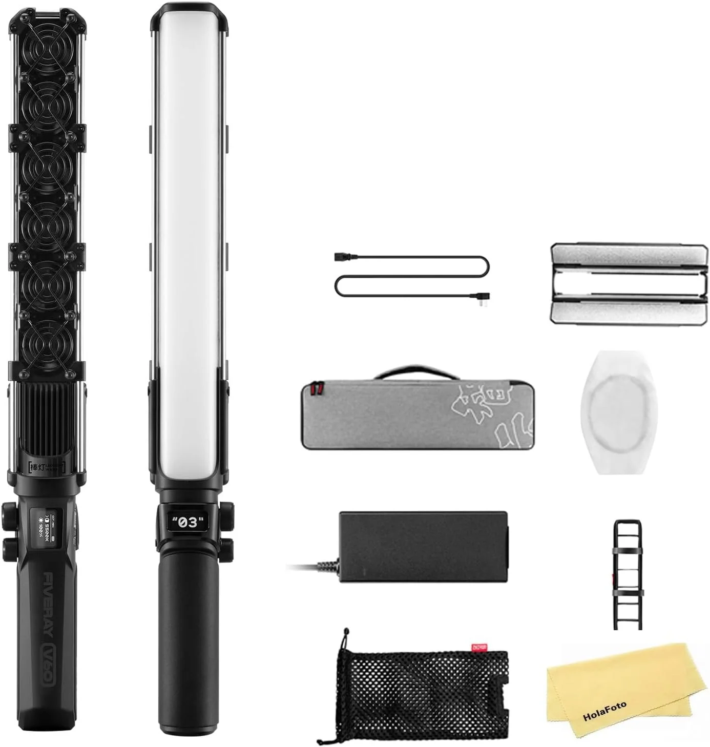 چراغ LED دستی Zhiyun FIVERAY V60 Combo 60W، میله نور ویدئویی LED با دمای رنگی 2700K~6500K برای عکاسی، پخش زنده، مصاحبه و ولاگ - مشکی چراغ LED دستی Zhiyun FIVERAY V60 Combo 60W، میله نور ویدئویی LED با دمای رنگی 2700K~6500K برای عکاسی، پخش زنده، مصاحبه و ولاگ - مشکی