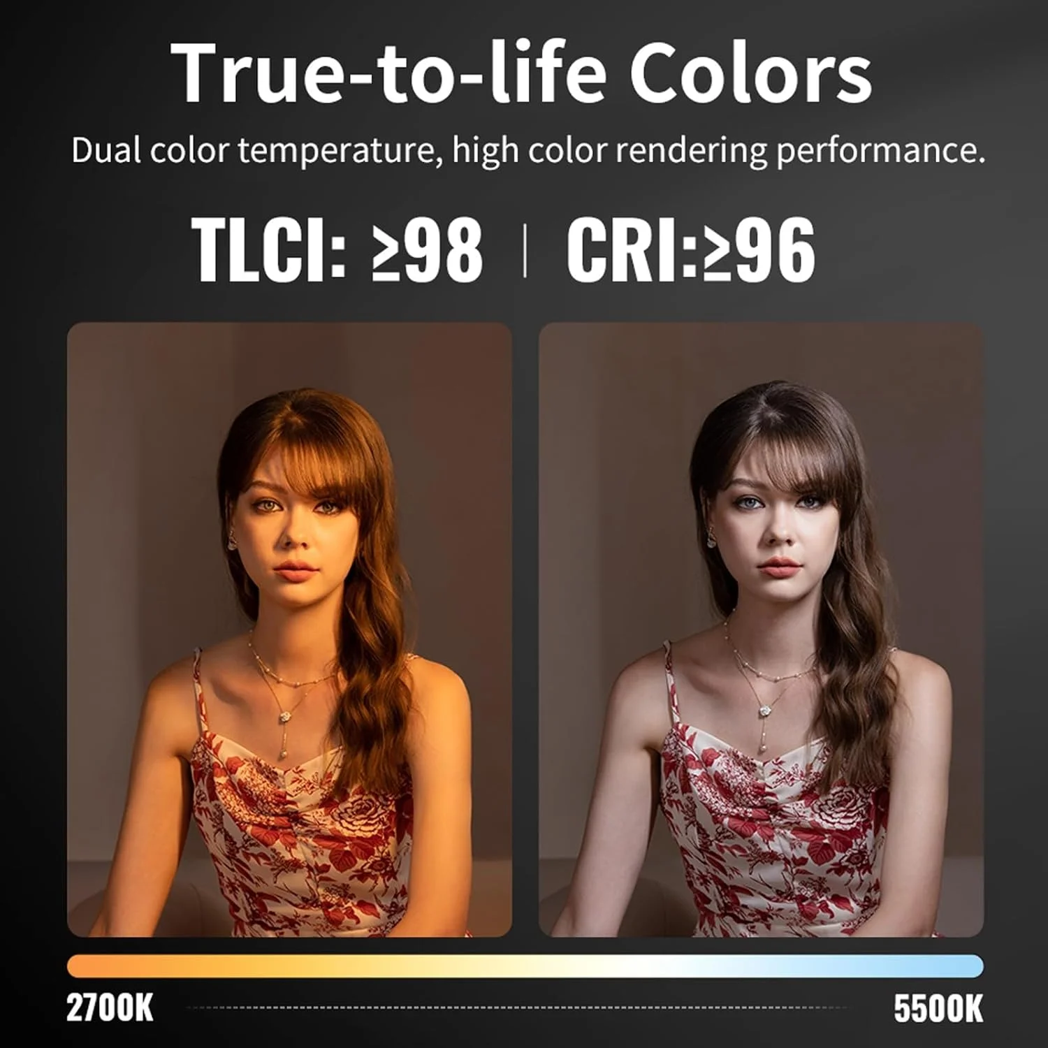 چراغ LED دستی Zhiyun FIVERAY V60 Combo 60W، میله نور ویدئویی LED با دمای رنگی 2700K~6500K برای عکاسی، پخش زنده، مصاحبه و ولاگ - مشکی