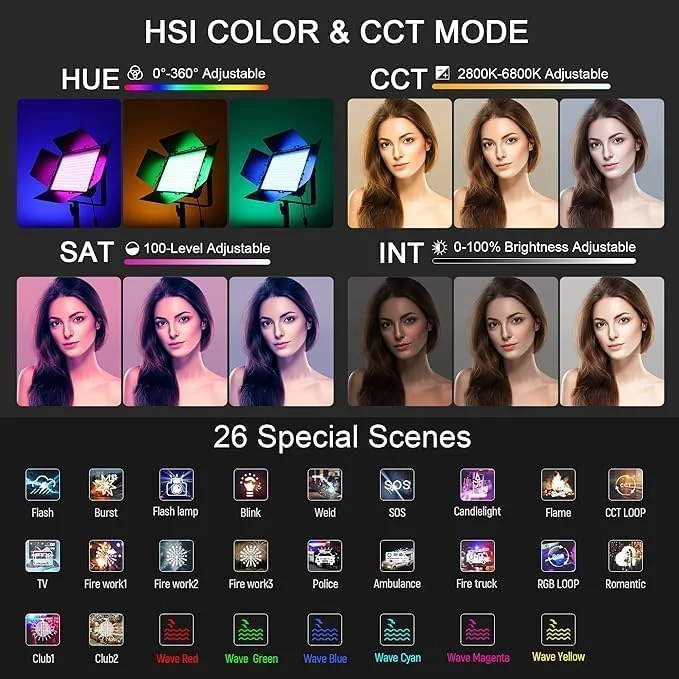 کیت نور LED 660 Pro، روشنایی و دمای رنگ قابل تنظیم، برای عکاسی و فیلمبرداری