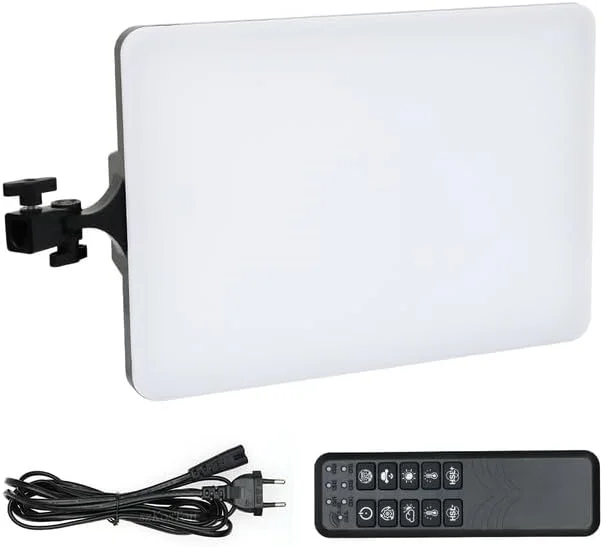 پنل نور LED ویدئویی AECAM - 19 اینچ، نور دو رنگ قابل تنظیم 3000K-5700K CRI96+ به همراه کنترل از راه دور برای استودیو، نور پرکننده یوتیوب (نور 19 اینچی)