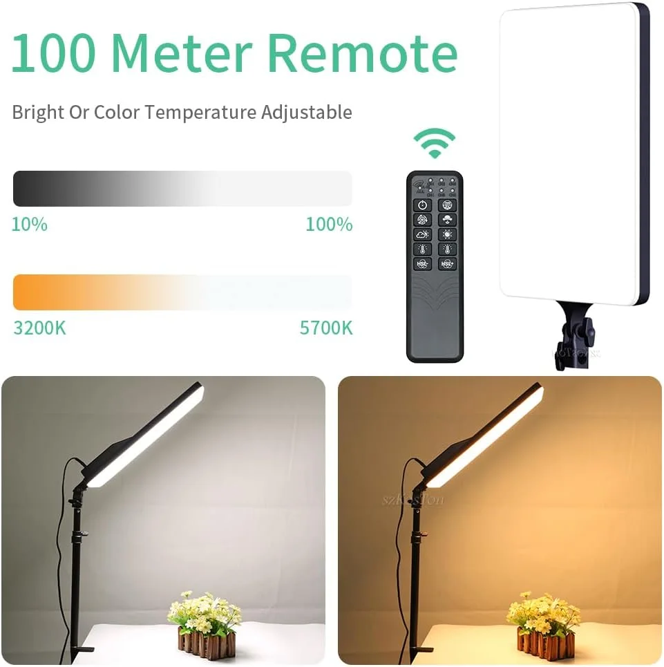 پنل نور LED ویدئویی AECAM - 19 اینچ، نور دو رنگ قابل تنظیم 3000K-5700K CRI96+ به همراه کنترل از راه دور برای استودیو، نور پرکننده یوتیوب (نور 19 اینچی)