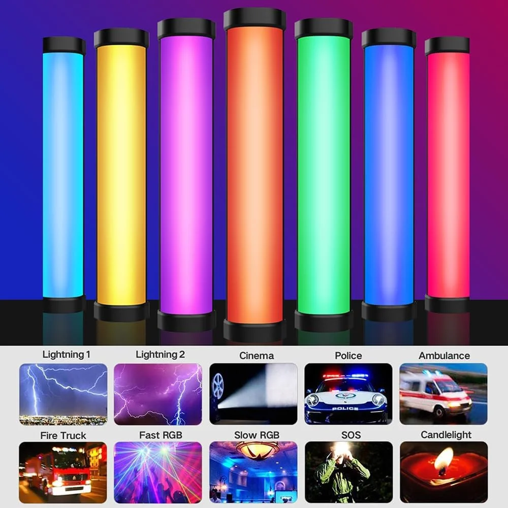 چراغ استودیویی دستی RGB مدل ES6، نور نرم، کنترل بی سیم با اپلیکیشن، دمای رنگ 2800 تا 8500 کلوین، مناسب برای عکاسی