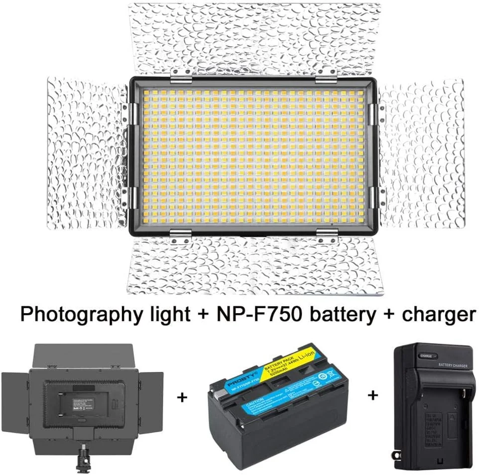 نور ویدئویی 520 LED برای استودیو عکاسی، فلاش دوربین (مشکی) (پکیج 1)