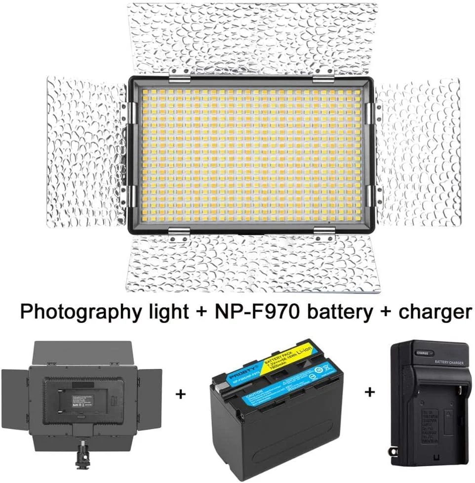 نور ویدئویی 520 LED برای استودیو عکاسی، فلاش دوربین (مشکی) (پکیج 1)
