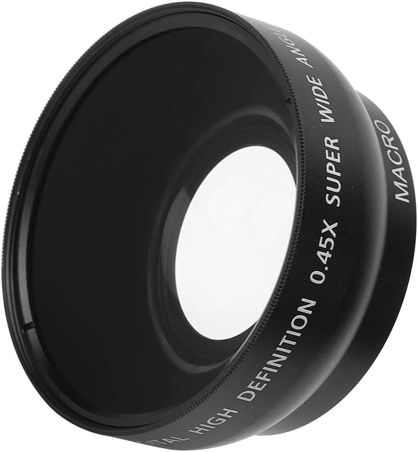لنز ماکرو زاویه باز، لنز پیشرفته شیشه ای اپتیکال آلیاژ آلومینیوم 0.45X، مناسب برای تمام لنزهای دوربین با قطر 49 میلی متر، مناسب برای عکاسی منظره
