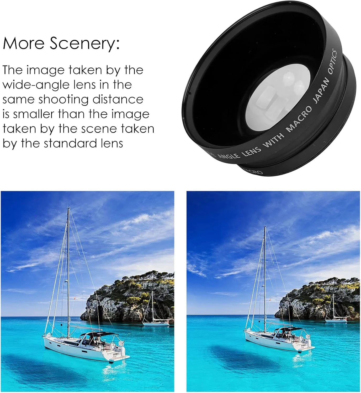 لنز زاویه باز با فوکوس دستی به همراه کیف نگهداری برای فعالیت های خارج از منزل