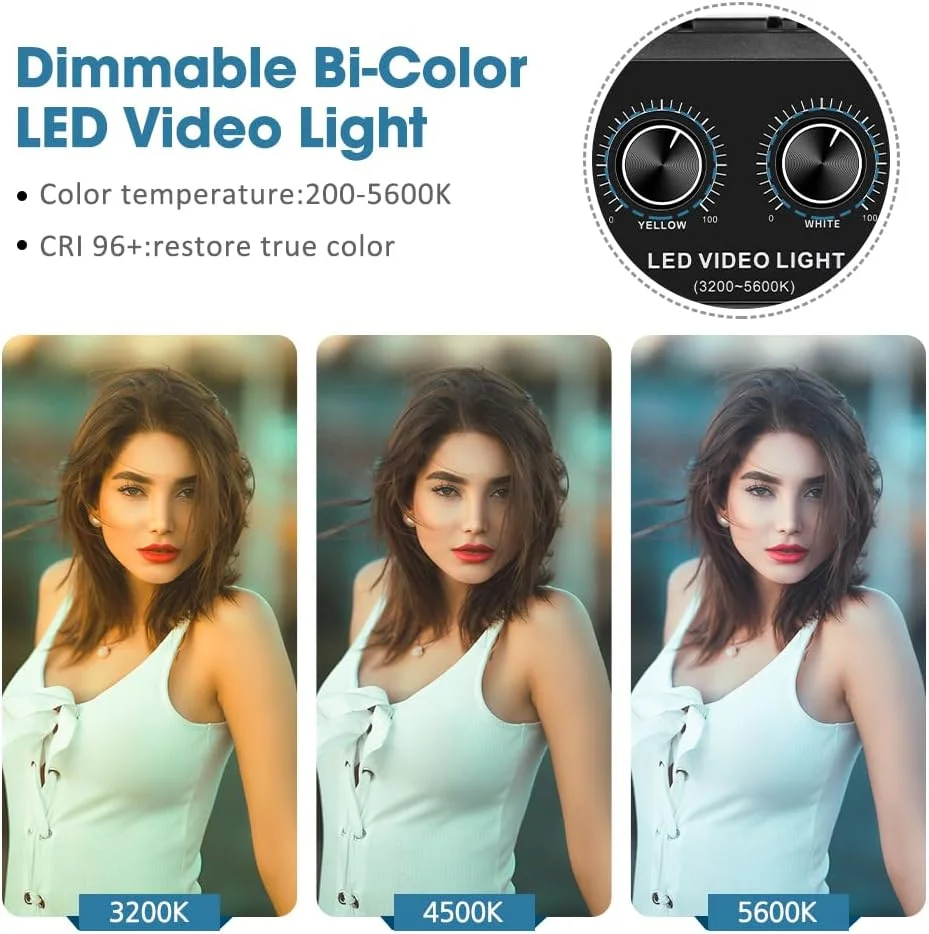 پنل نور ال ای دی قدرتمند AECAM - SH 20W با صفحه نمایش LCD دو رنگ و تنظیم نور پیوسته 1-100% برای استودیو عکس و فیلم (همراه با سه پایه رومیزی 59 سانتی متری)