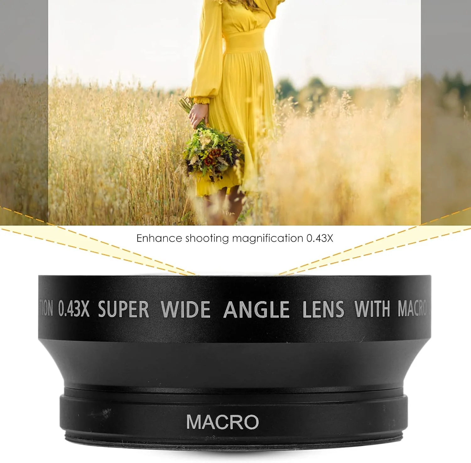 لنز زاویه باز با فوکوس دستی به همراه کیف نگهداری برای فعالیت های خارج از منزل