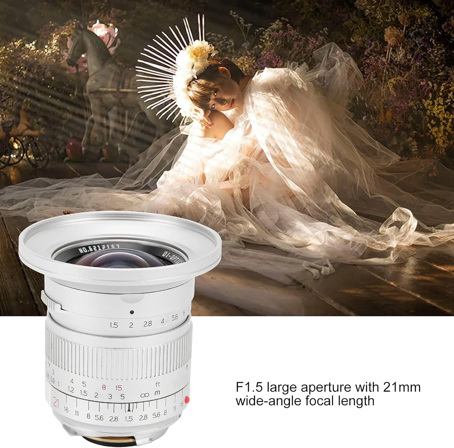 لنز 21mm F1.5 با کاربرد گسترده، فرآیند آنودایزینگ، زاویه باز، آلومینیوم + شیشه اپتیکال، لنز فوکوس دستی برای لایکا M برای لایکا M6 برای لایکا M3