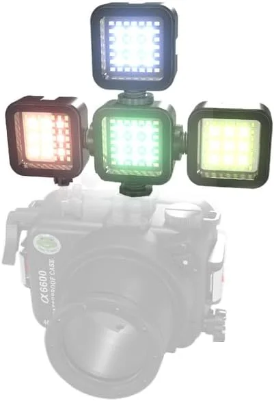 AECAM - چراغ پرکننده ضد آب حرفه ای RGB مدل SeaFrogs IPX8 برای دوربین های فیلمبرداری زیر آب GOPROs 4 5 6 7 8 9