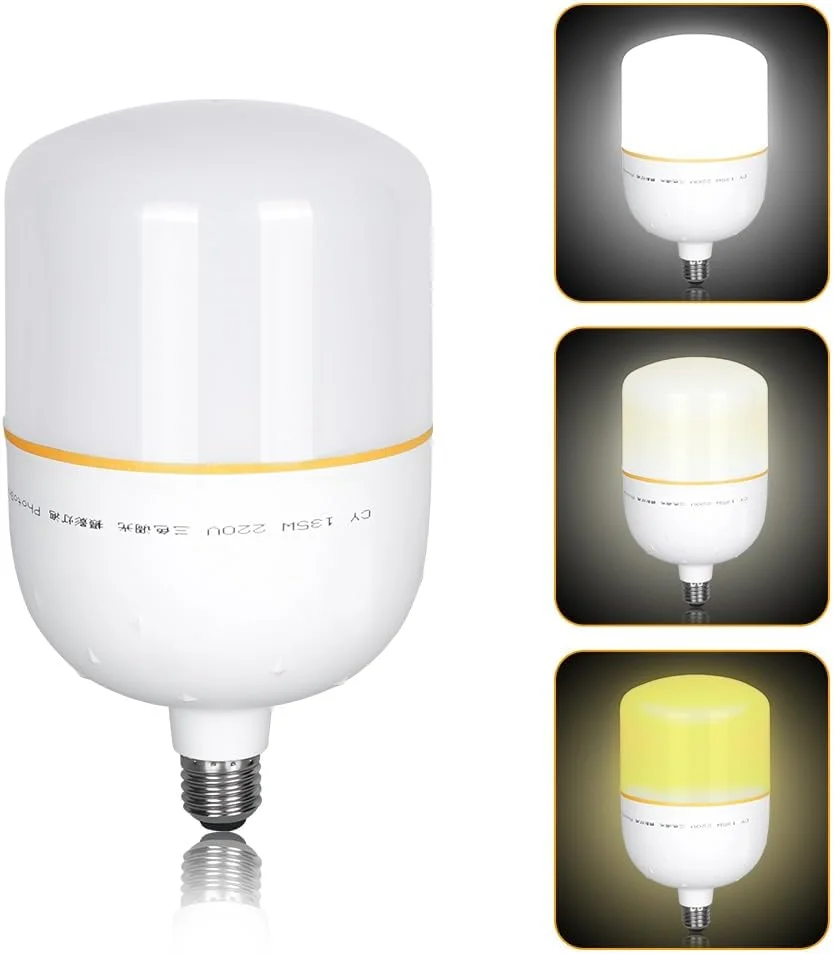 لامپ های ال ای دی عکاسی AECAM - 3 حالت دمای رنگی دوگانه، نورپردازی LED با روشنایی بالا 135 وات پایه E27 برای نور ویدئویی استودیوی عکس عکاسی (2 عدد)