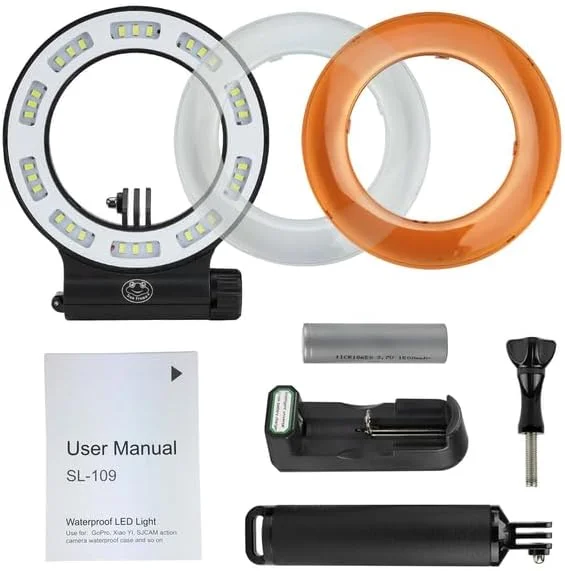 AECAM - چراغ غواصی LED ضد آب Seafrogs با نور پر کننده 1000 لومن برای دوربین های اکشن GOPROs Hero (SL-109)